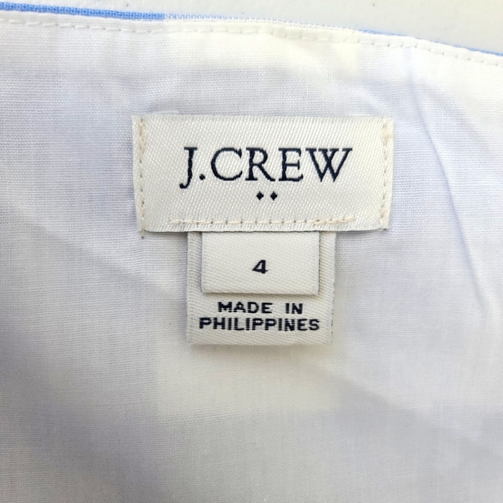 J.CREW Factory Gingham Button Front Linen Blend Mini Blue Dress - Picture 5 of 13